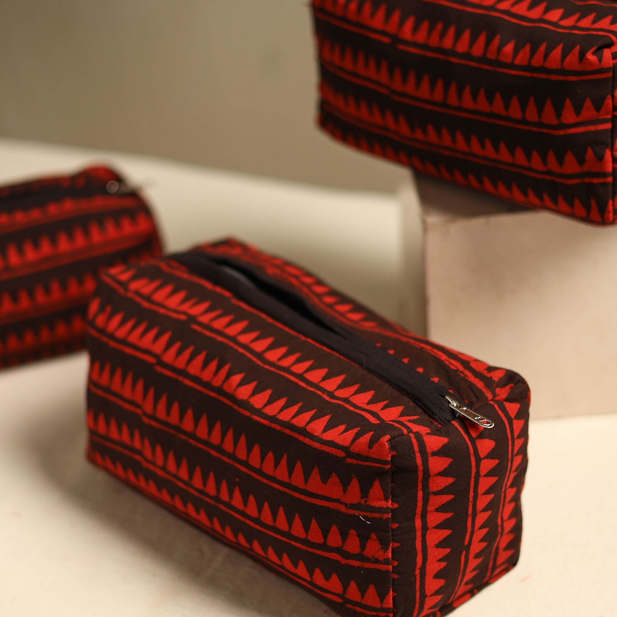  Orange Multipurpose Handmade Toiletry Bags (Set of 3) 