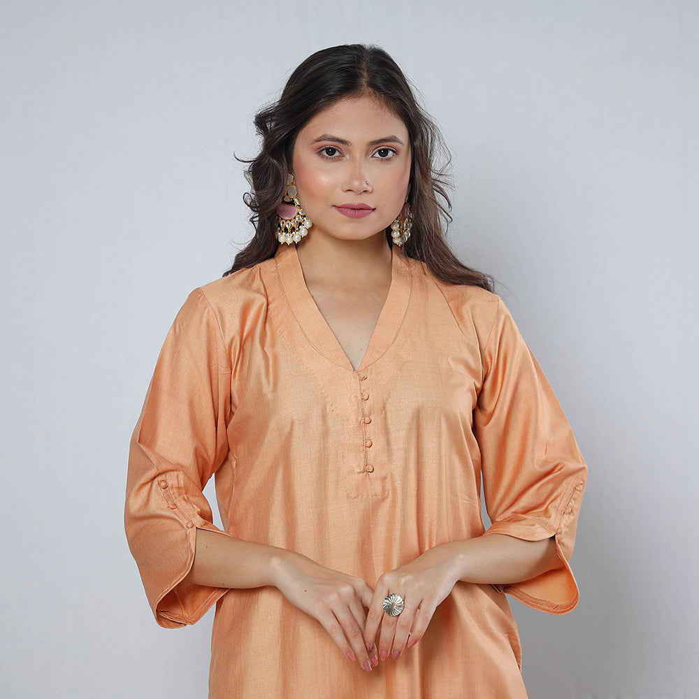  iTokri Casuals - Tussar Silk Long Kurta for Women