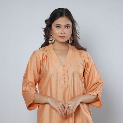  iTokri Casuals - Tussar Silk Long Kurta for Women