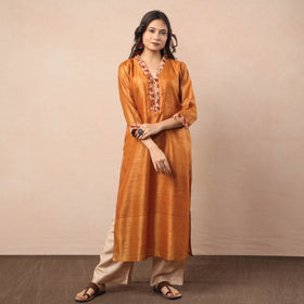  Pure Desi Tussar Silk Long Kurta 