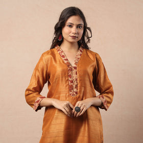  Pure Desi Tussar Silk Long Kurta 