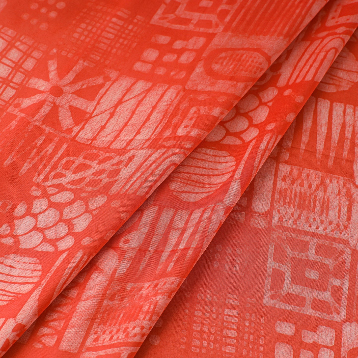 Orange - natural dyed bagru modal silk fabric 21