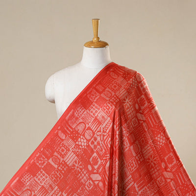 Orange - natural dyed bagru modal silk fabric 21