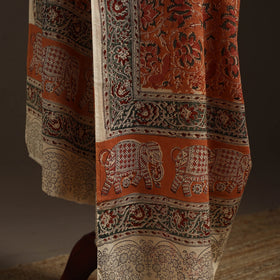 Natural dyed cotton pedana kalamkari dupatta 08