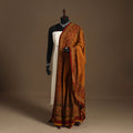 Orange - natural dyed cotton bagh dupatta 08 - handcrafted