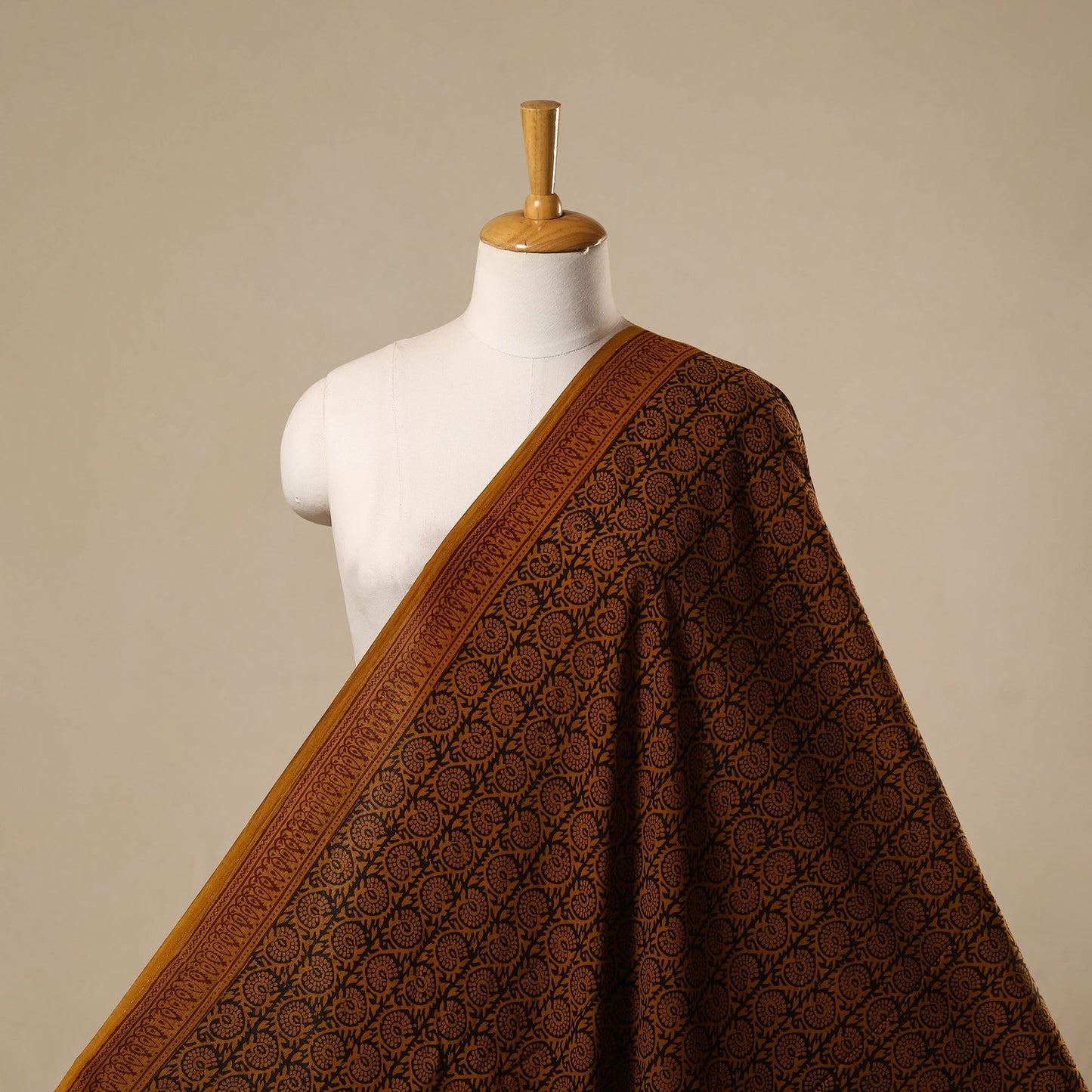 Natural dyed cotton hand bagh fabric 15 - handcrafted