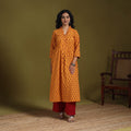 Orange - natural dyed cotton a-line bagh kurta 17