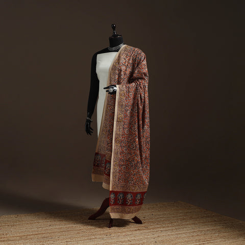 Natural dyed cotton pedana kalamkari dupatta 04