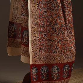 Natural dyed cotton pedana kalamkari dupatta 04