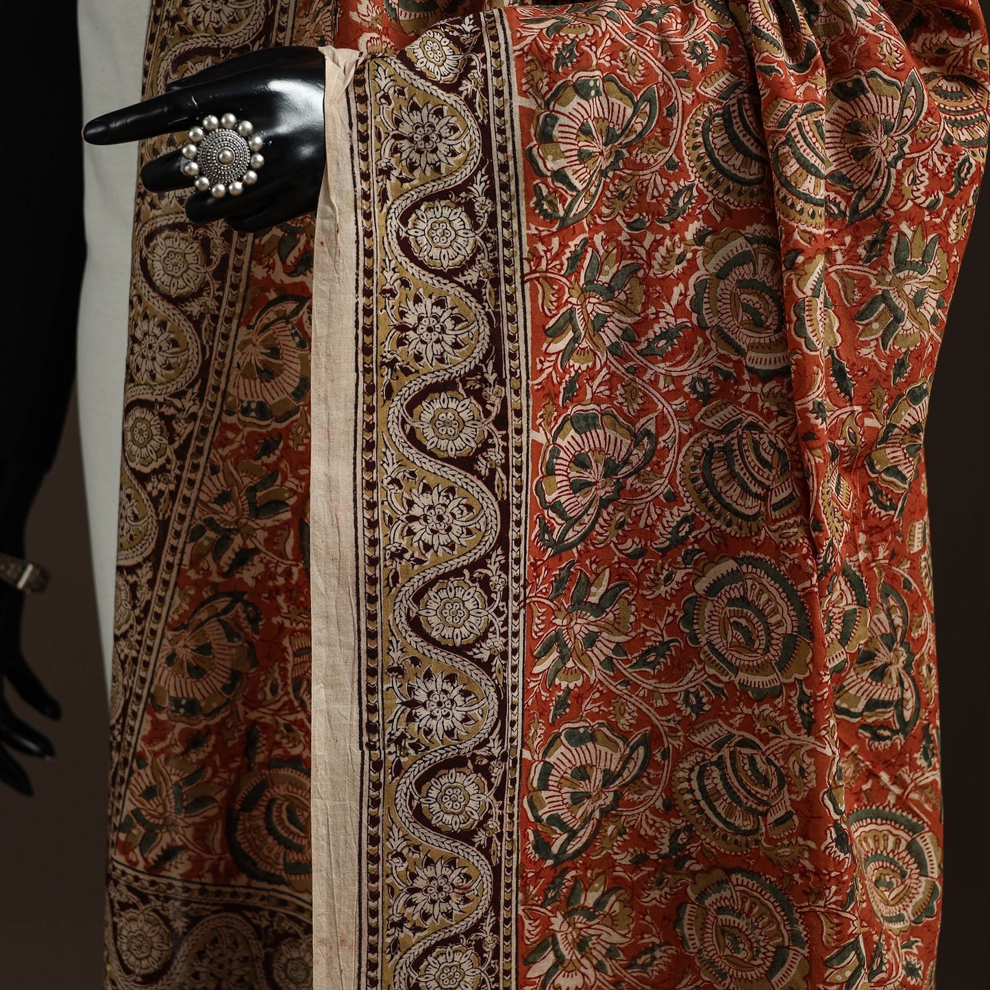 Natural dyed cotton pedana kalamkari dupatta 07
