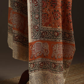 Natural dyed cotton pedana kalamkari dupatta 08