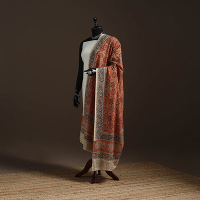 Natural dyed cotton pedana kalamkari dupatta 08