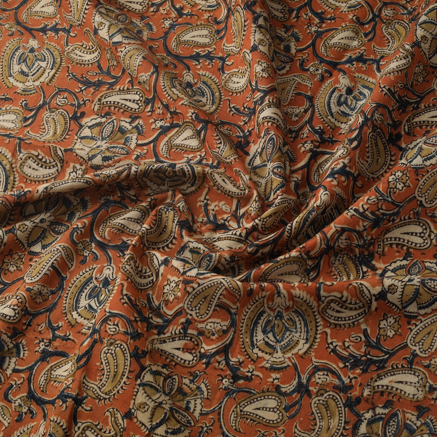Natural dyed hand block print cotton pedana kalamkari