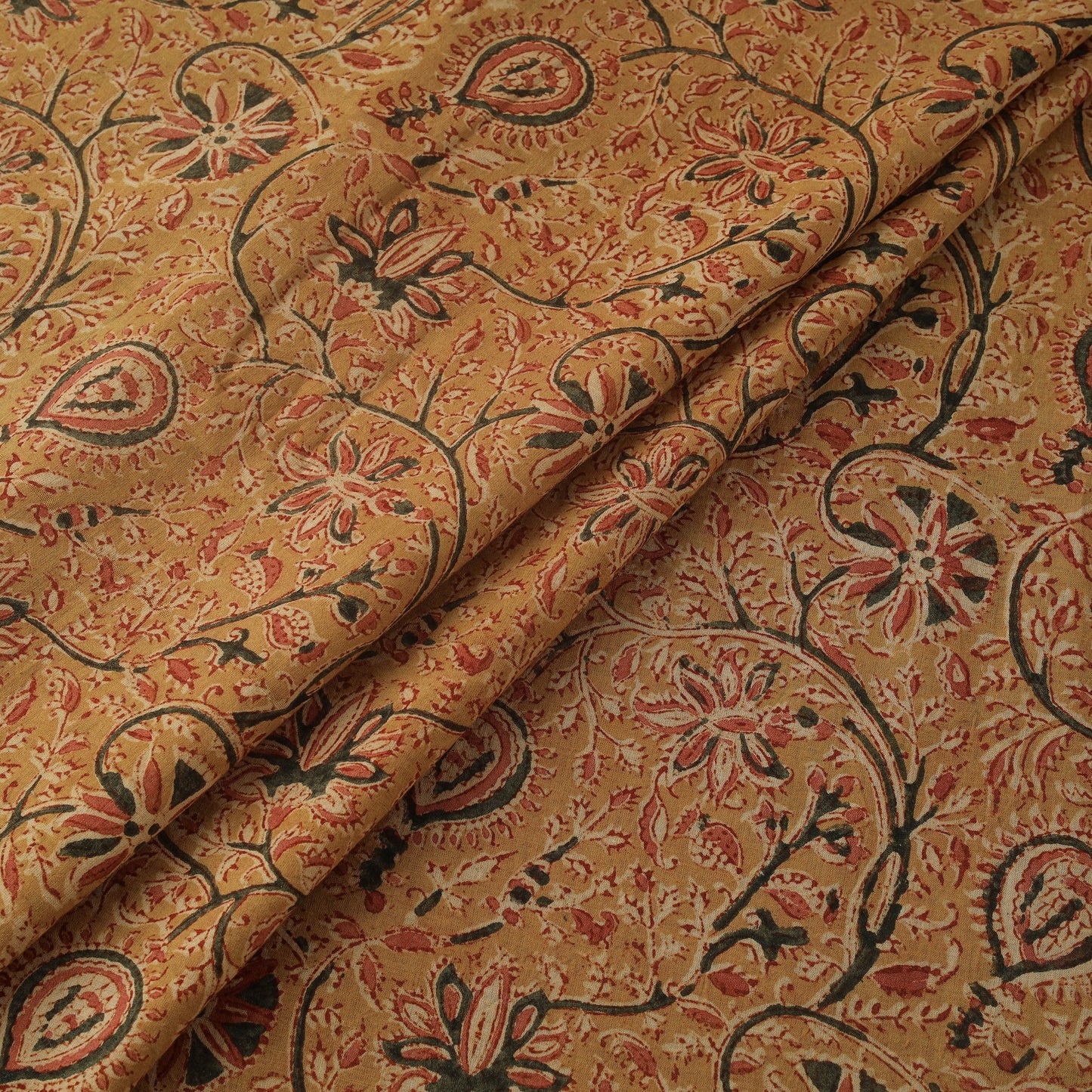 Natural dyed hand block print cotton pedana kalamkari