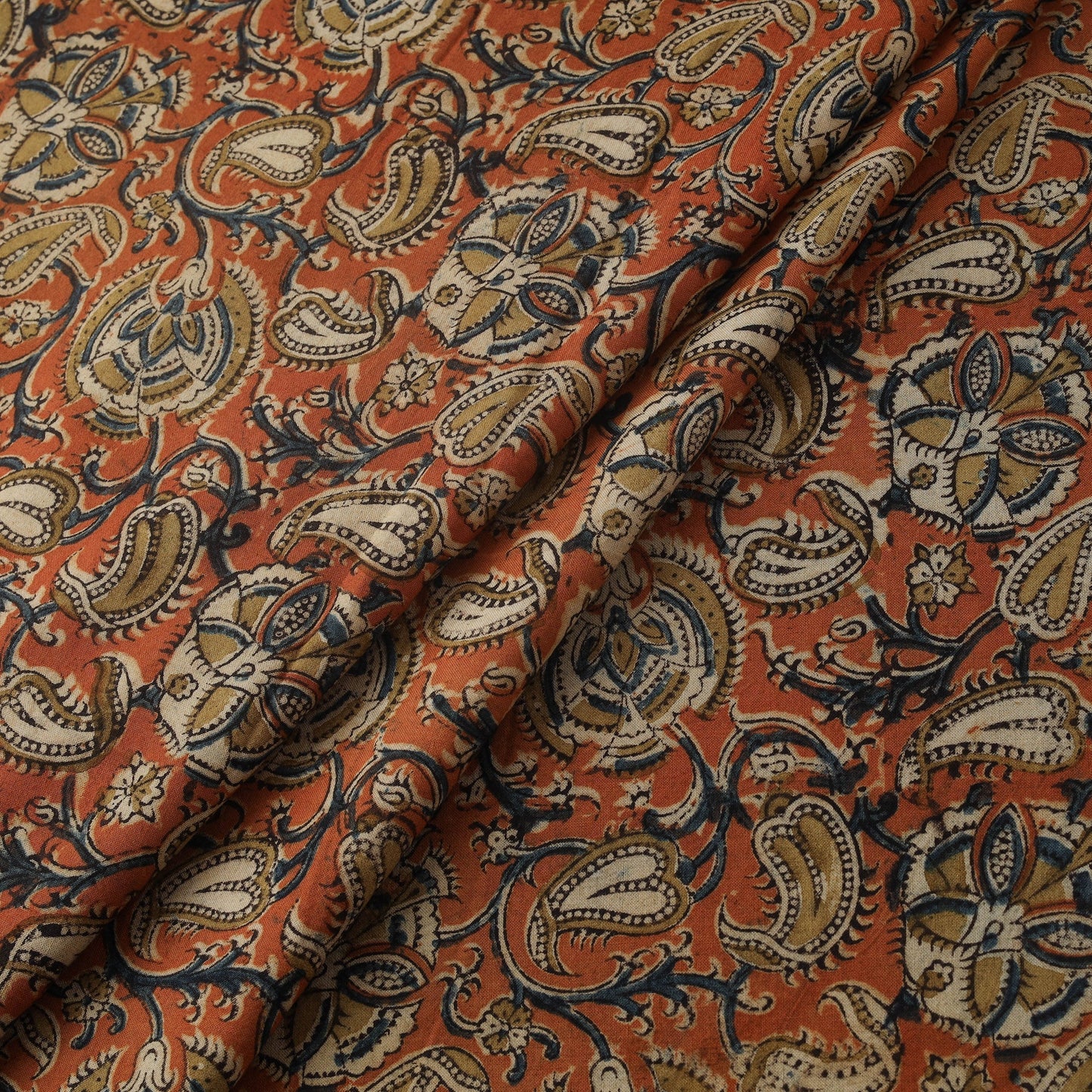 Natural dyed hand block print cotton pedana kalamkari