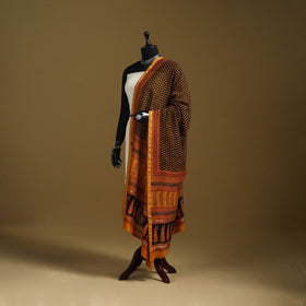Orange - natural dyed hand chanderi silk bagh dupatta 22