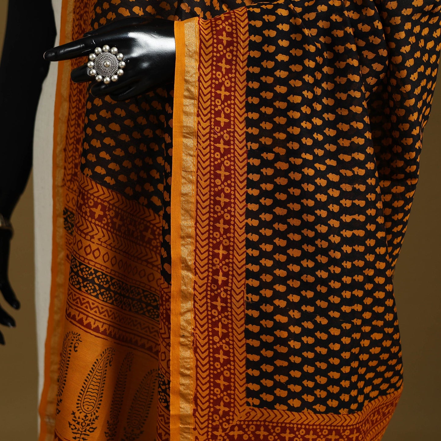 Orange - natural dyed hand chanderi silk bagh dupatta 22
