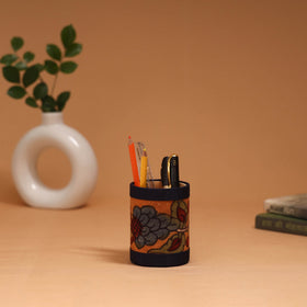 Natural dyed handpainted kalamkari pen stand 29