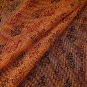 Natural dyed kota doria cotton hand bagh fabric 18