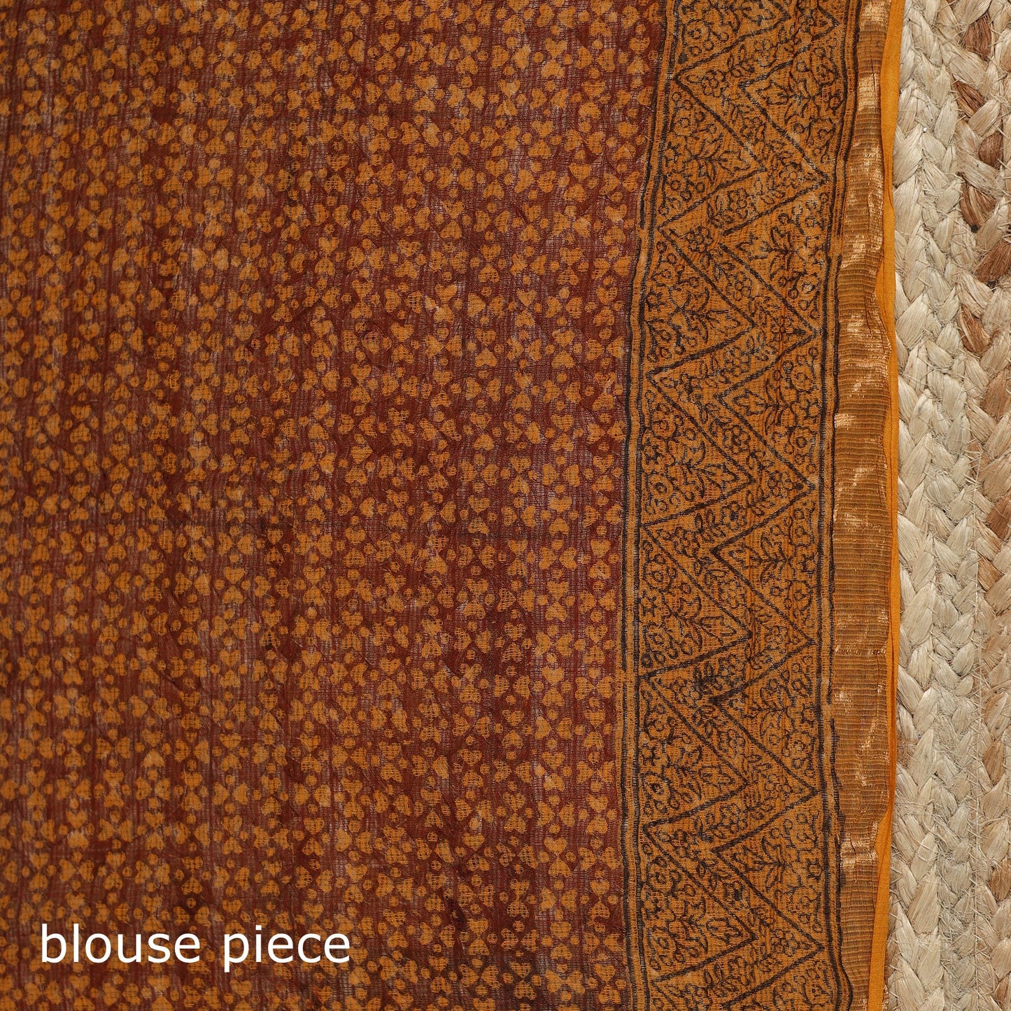 Natural dyed kota doria cotton hand block bagh print saree