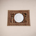 Orange - natural dyed pedana kalamkari cotton table mat 06