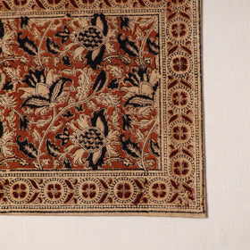 Orange - natural dyed pedana kalamkari cotton table mat 06