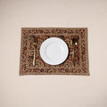 Orange - natural dyed pedana kalamkari cotton table mat 08