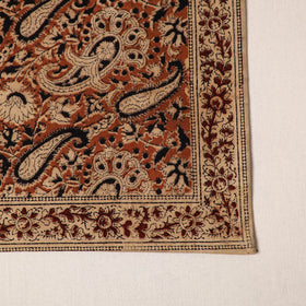 Orange - natural dyed pedana kalamkari cotton table mat 08