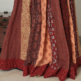  Bagh Block Printed Patchwork Cotton Long Skirt 