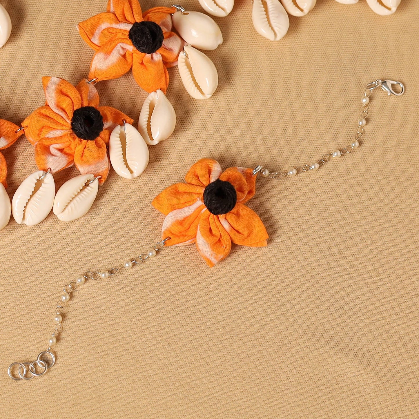 Handmade Fabart Floral Jewellery Set
