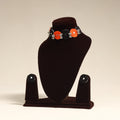 Navratri Special! Orange Thread Ghungroo & Mirror Work Necklace Set