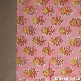 Orange Nazaakat Kota Doria Cotton Saree with Blouse and Jewellery