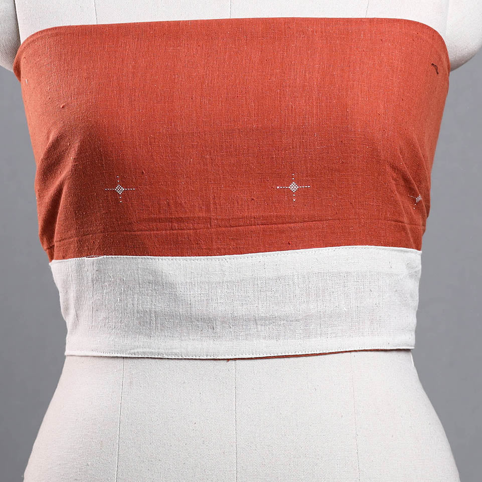Orange - organic kala cotton handloom blouse piece 28