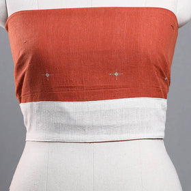 Orange - organic kala cotton handloom blouse piece 28