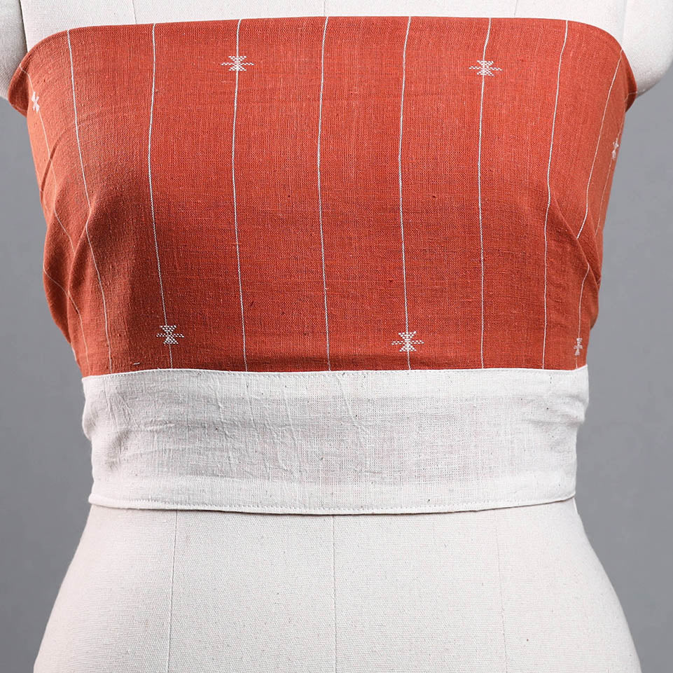 Orange - organic kala cotton handloom blouse piece 33