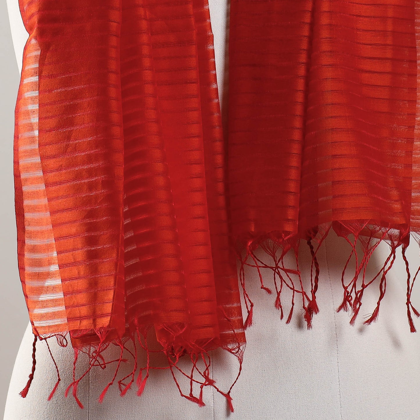 Orange - Original Maheshwari Handloom Cotton Stole