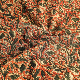 Orange Pedana Kalamkari Block Print Cotton Table Cover