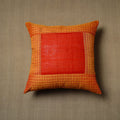 Orange - patchwork cotton kanchipuram cushion cover (16 x
