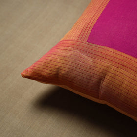 Orange - patchwork cotton kanchipuram cushion cover (16 x