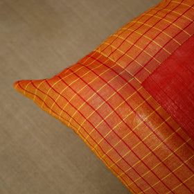 Orange - patchwork cotton kanchipuram cushion cover (16 x