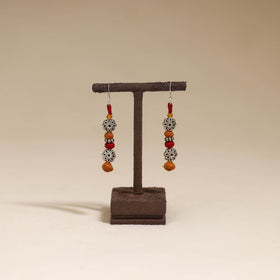 Orange - patwa thread beads earrings by kailash 30