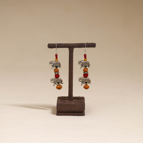 Orange - patwa thread beads earrings by kailash 34