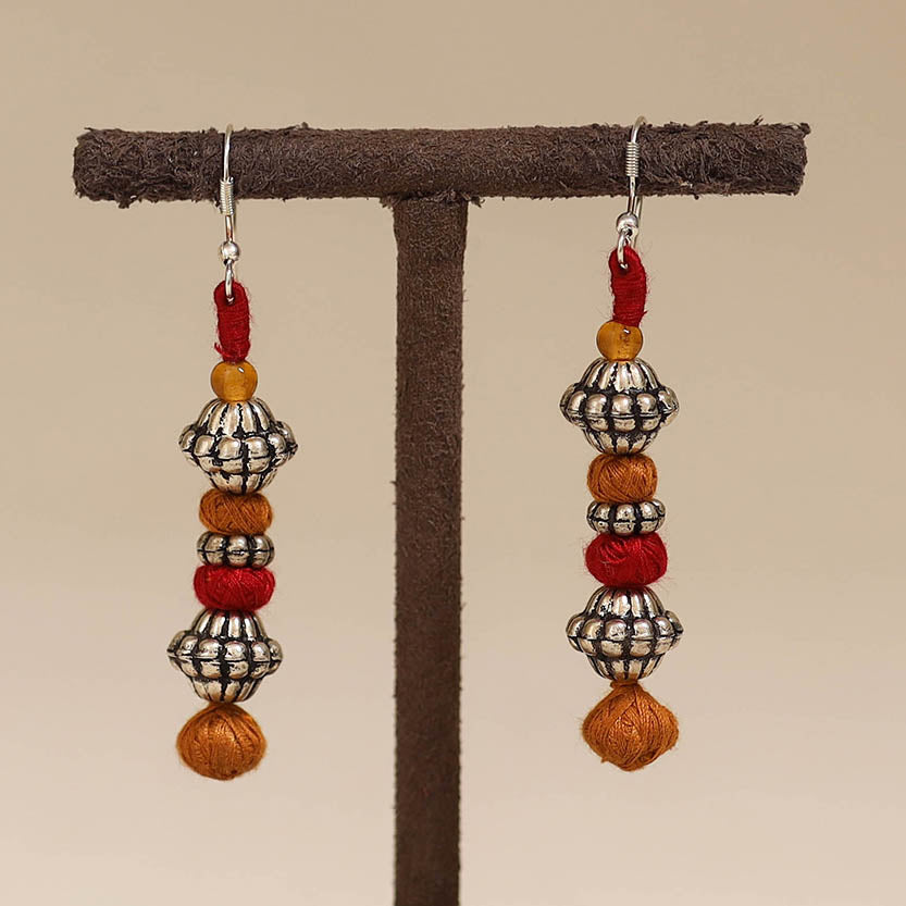 Orange - patwa thread beads earrings by kailash 38