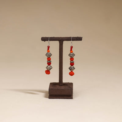Orange - patwa thread beads earrings by kailash 40