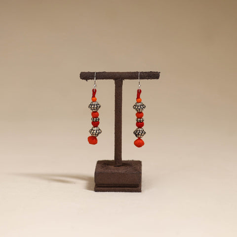 Orange - patwa thread beads earrings by kailash 40