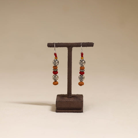 Orange - patwa thread beads earrings by kailash 50