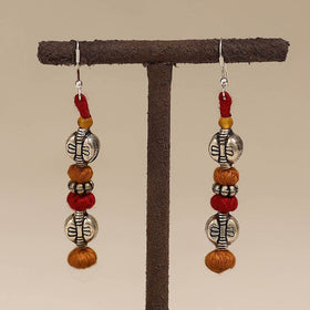 Orange - patwa thread beads earrings by kailash 50