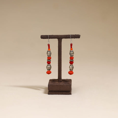 Orange - patwa thread beads earrings by kailash 60