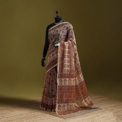 Pedana hand block print natural dyed kota doria cotton