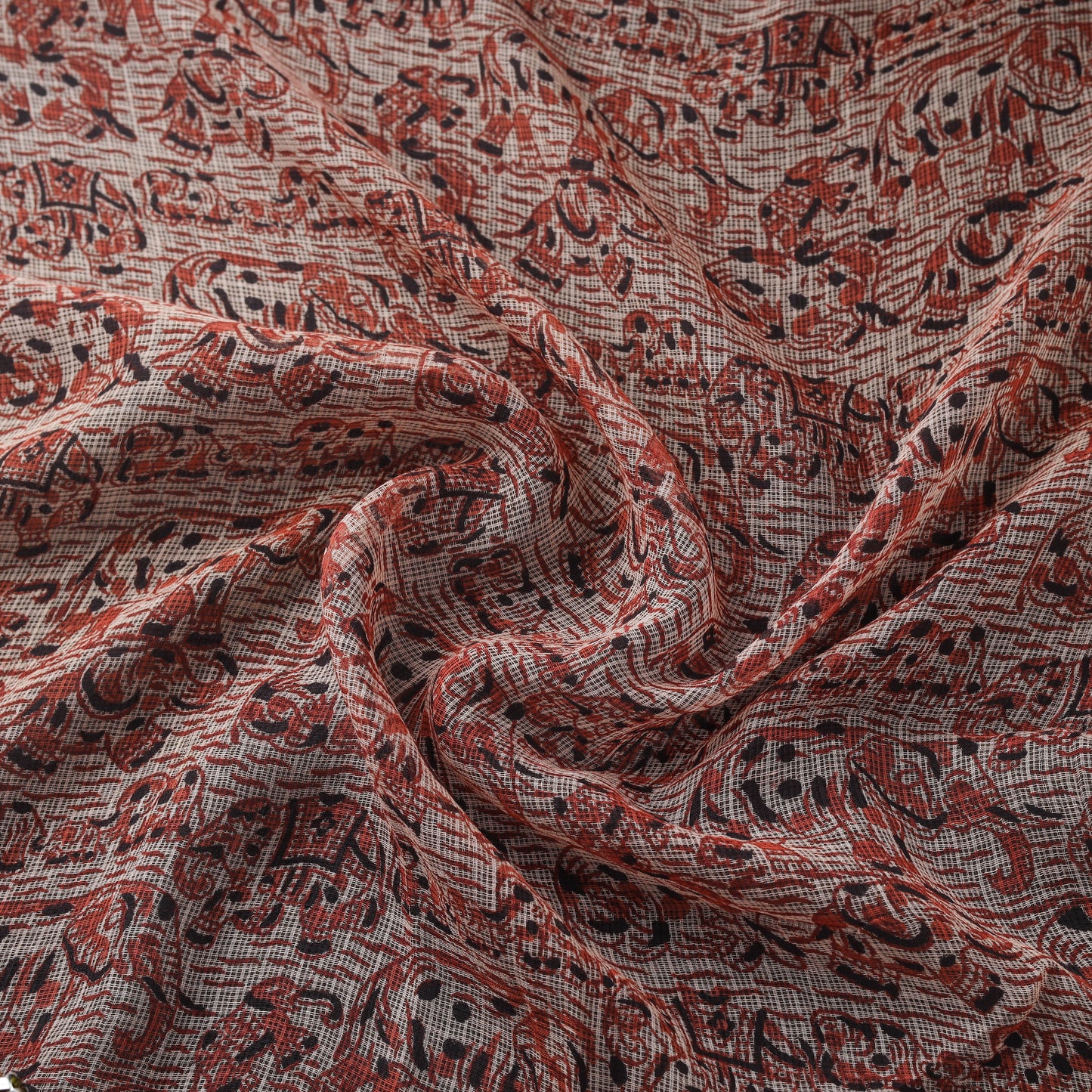 Pedana hand block print natural dyed kota doria cotton